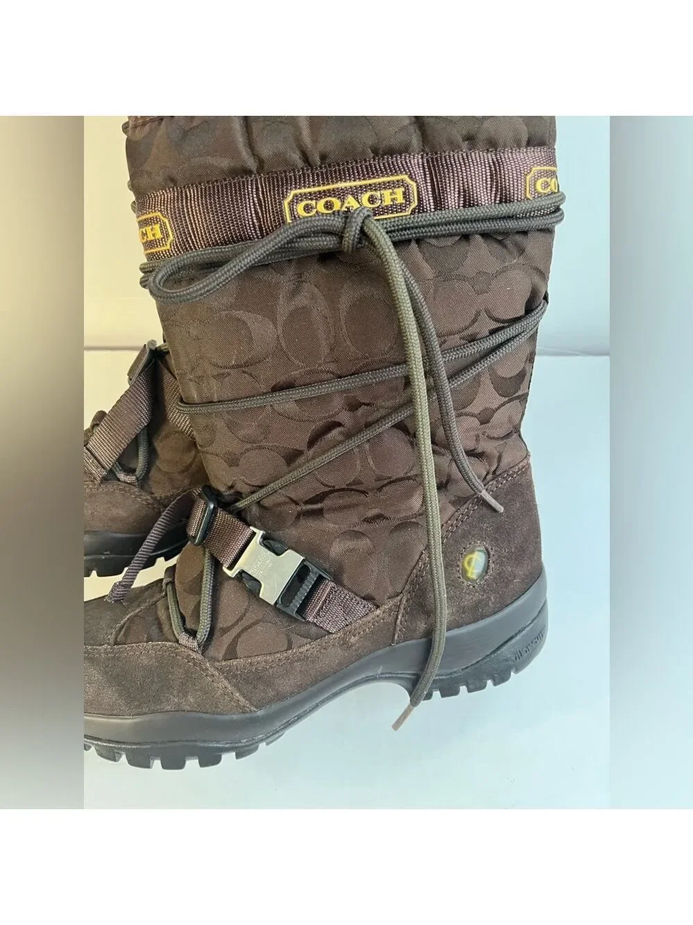 COACH Sela Brown Signature Snow Boots Size 9.5 Medium